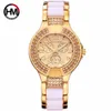 Dameshorloges Hannah Martin Luxe gouden horloge Dameshorloges Diamanten armband Dameshorloges Klok kol saati relogio feminino reloj mujer 231128