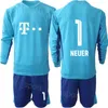 Gardien de but de football pour jeunes hommes de l'équipe du club Oliver Kahn Maillots Ensemble 23-24 Manches longues GK Sepp Maier Pfaff 1 Manuel Neuer 26 Sven Ulreich Kits de maillots de football Gardien de but BaiRen