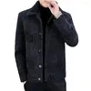 Men's Jackets Men Thermal Jacket Coat Chinese Print Cardigan Warm Stylish Fall/winter With Turn-down Collar Long Sleeves