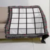 Sublimation Blank Blanket with Tassel 20 penels blankets Heat transfer Printing Shawl Wrap Sofa sleeping throw blankets 125X150cm e0428