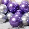 Dekoracje świąteczne 15pcs metalowy balon chrome balony świąteczne rok świąteczny Dekoracja urodzinowa Złote Srebrny Hel Lateksowe balony 231127