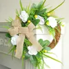 Couronne de porte d'entrée de fleurs décoratives facile à accrocher sans odeur cintre décoration de fête Magnolia