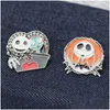 Accessoires de dessin animé Bijoux de mode L'Étrange Noël de monsieur Jack et Sally Skl Broche exquise Punk Lover Halloween Cadeaux Dhbyc