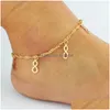 Anklets Sandals For Wedding Shoes Sandel Anklet Chain Test Stretch Gold Toe Ring Beading Bridal Bridesmaid Jewelry Drop Delivery Jewel Dhfam