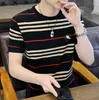 T-shirt da uomo Designers 2023 T-shirt a maniche corte a righe estive da uomo New Casual da uomo T-shirt slim fit girocollo moda coreana