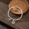 Braccialetti con ciondoli Feng Shui Lucky Prayer Beads Bracciale Uomo Donna Retro argento placcato Pi Xiu Buona fortuna Ricchezza Unisex Wristband Jewelry