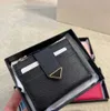 short wallet card holder purse woman mens wallets designer coin purses zipper pouch Genuine Cowhide Leather Mini Bags Triangle