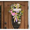 Decorative Flowers Artificial Flower Bow Wreaths Eye Catching Charm Welcome Door Sign Festival 594C