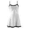 Seksowna piżama biała seksowna koronkowa w v-dekolt bieliznę wieczorną Satin Satin Satin Satin piżams
