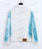 xinxinbuy men designer coat gacket tie dye letter print pockets longleeve women black khaki gray blue s-3xl