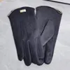 Gants doux coupe-vent chauds d'hiver pour femmes de styliste, avec fourrure de mouton et doublure épaisse et chaude, cadeau de luxe pour la conduite en plein air