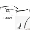 Óculos de sol Vazrobe 158mm Oversized Titanium Myopic Óculos Quadro Homens Semi Rimless Óculos Amplos para Prescrição de Alta Qualidade