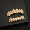 Hip Hop dents grilles crocs huit dents glacé plein diamants cuivre incrusté Zirconium dents grilles Halloween dents