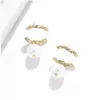 Boucles d'oreilles de marque de luxe pour femmes, petit vent doux, perles de cristal, longues, bijoux de fête de mariage