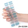 Semi Cured gel nagelremsor, blå full wrap gel nagellackklistermärken och ljusare och långvarig salongkvalitet