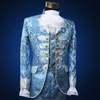 Survêtements pour hommes Robe de cour bleue Occident Wedding Blazers Costume Stage Singer Chorus Performance Vêtements Hôte Studio Shooting Stage Tenues 231127