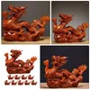 Garden Decorations Desktop Wood Dragon Statue Home Decoration Chic Table Figurine