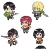 Cartoon Accessories Attack On Titan Chibi Enamel Pins Custom Eren Mikasa Armin Levi Brooches Lapel Badges Cartoon Jewelry Gift For Fan Dhffi