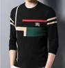 Herenontwerper Sweater Sweater Sweater 2023 Herfst nieuw modemerk lange mouw dunne trui heren jeugd Koreaanse ronde nek onderlaag