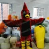 Performans Kırmızı Bird Maskot Kostümleri Karikatür Karakter Kıyafet Takım Karnaval Yetişkinler Beden Cadılar Bayramı Noel Partisi Karnaval Elbise Takımlar