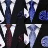 Grado superiore All'ingrosso 7,5 cm Regalo di compleanno Cravatta Hanky Gemelli Set Cravatta Hombre Stampato Azzurro Fit Group