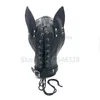 Vuxna leksaker pu läder hund huvudbonad bdsm bondage mask full huvud sele fetisch ögonbindel blixtlås sex slavhuvud huva sex leksaker för par 231128