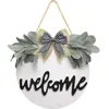 Flores decorativas Retro Linho de madeira retro Lace Bow Welcome Plata