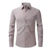 Męskie koszule anty-wrinkle stretch elastyczność Slim Elastyczność Fit Męska sukienka biznes Podstawowa swobodna długie rękawy mężczyźni Social Formal Shirt USA Rozmiar S-2xl 231127