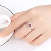 Uroczy Ruby S925 Pierścień Srebrny Pierścień Kobiet moda luksusowa marka 3a cyrkon syntetyczny klejnot pierścionek żeńska gwiazda w tym samym stylu biżuteria weselna