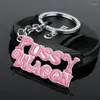 Keychains Action Movie Kill Bill Vol.1 Pink PUSSY WAGON Letter Text Keychain Metal Pendant Jewelry Women Party Birthday Cosplay Accessory