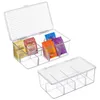 Storage Bottles Modern Food Cabinets Kitchen Plastic Tea Bag Holder Stackable Pantry Bin Box With Lid 8 Divided Sections EL