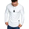 T-shirts pour hommes automne hiver hommes T-shirt à manches longues sport décontracté col rond haut chemise de fond