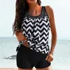 Mulheres femininas Mulheres de duas peças tankini estampado tankini maiôs para maillot de bain femme 2 peças