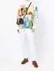23SS新しいカサブランカデザイナーファッションクラシック男性と女性シルクカジュアルシャツメランコリーアーティストオイルペインティングハイテクスチャー日本語スタイルの長袖シャツ