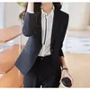 Women's Two Piece Pant's Suit Sets Grey 2 Slim Fit Blazer And Pants Office Ladies Work Wear Formal Pantsuits For Business Outfit 231128