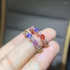 Cluster Rings Yulem Sale Sapphire Silver Ring for Woman 3mm Natural Weding 925 Jewelry Gift