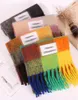 Luxury Wool Sack Cashmere women men Winter Scarf Designer Shawl Rainbow Circle Yarn Plaid Tassel Imitation Blanket Scarf