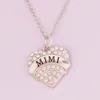 Подвесные ожерелья женский ювелирный ожерелье для колье для BFF Heart Charm Mimi написано кристаллы Mujer Moda Zin