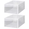 Boîtes Poubelles Boîte avec anneau de traction en forme de cœur Assemblage facile Type de tiroir en plastique Boîte à chaussures Stockage à domicile W0428