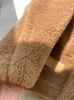 Abrigo de oso de peluche de piel auténtica Natural de gran tamaño para mujer, abrigo de lana cálido para mujer, chaquetas gruesas, ropa de calle holgada de invierno 231127