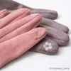 Children's Mittens Women's Plus Full Finger Touch Screen Nonslip Driving Mittens Winter Suede Leather Thicken Sports CyclingWarm Gloves