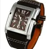 Zegarwatę Worrsage Fashion Rectangle Watch Kobiety duże zegarki czerwony skórzany zespół analogowy kwarcowy panie renogio feminino