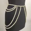 Inne punk Pearl Sexy Belts Women HARAJUKU Casual Vintage Esthetic Metal Spling na pasku łańcuchowym Koreańskie ubrania modowe 231128