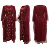 Vêtements ethniques robe en mousseline caftan arabe vêtements diamant maille col en v dubaï élégant manches longues Eid Mubarak Abaya turquie