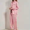 Women's Sleepwear Fashion Pajamas For Women Striped Satin Silk Home Clothes Ladies Night Wear Outfits 2023