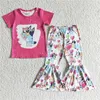 T -shirts mode babymeisjes cartoon print schattige jurk met lange mouwen groothandel boetiek kinderen kleding rts rok 230427