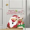 Wall Stickers Christmas Window Santa Claus Elk Kids Rooms Decor Decals Year 2022 Decorative Drop Delivery Home Garden Dhja8