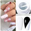 Nagelgel lilycute 5 ml fodergel gel nagelkonst polska 2in1 ultrafin borsthuvud franska draglinje graffiti målning rand design gel lack 231128