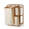 Organization Bencross multifunction bathroom hamper clothes dirty clothes storage bathroom rack laundry frame bamboo