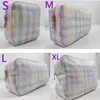 Kosmetiska väskor fall Rainbow Plaid toalettartikel Travelagring Bag Pouch Makeup Outdoor Underwear Beauty Supplies Organizer 231127